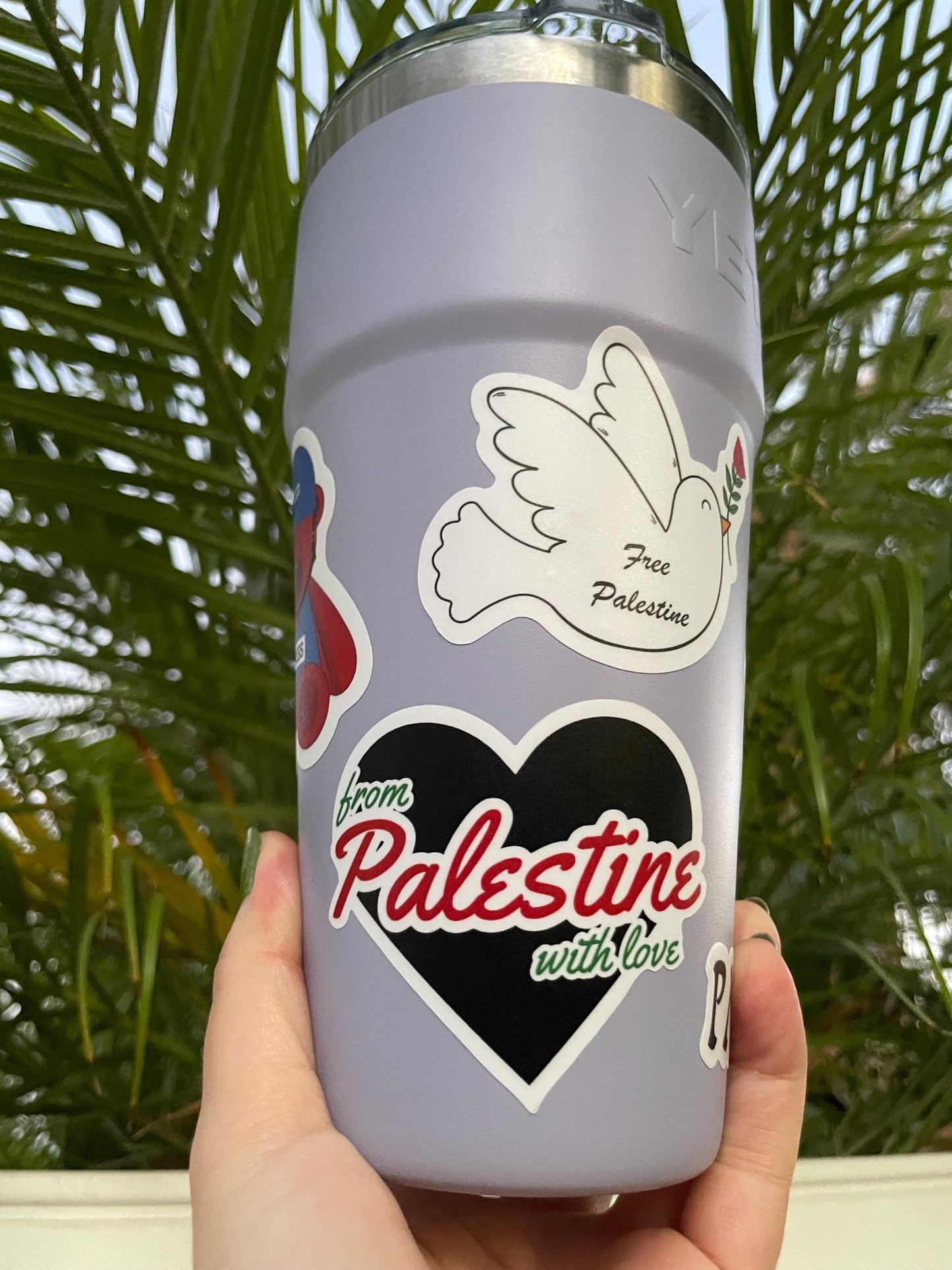 From Palestine with love sticker, for laptop, journal, vinyl sticker, phone case sticker, water bottle sticker, planner sticker