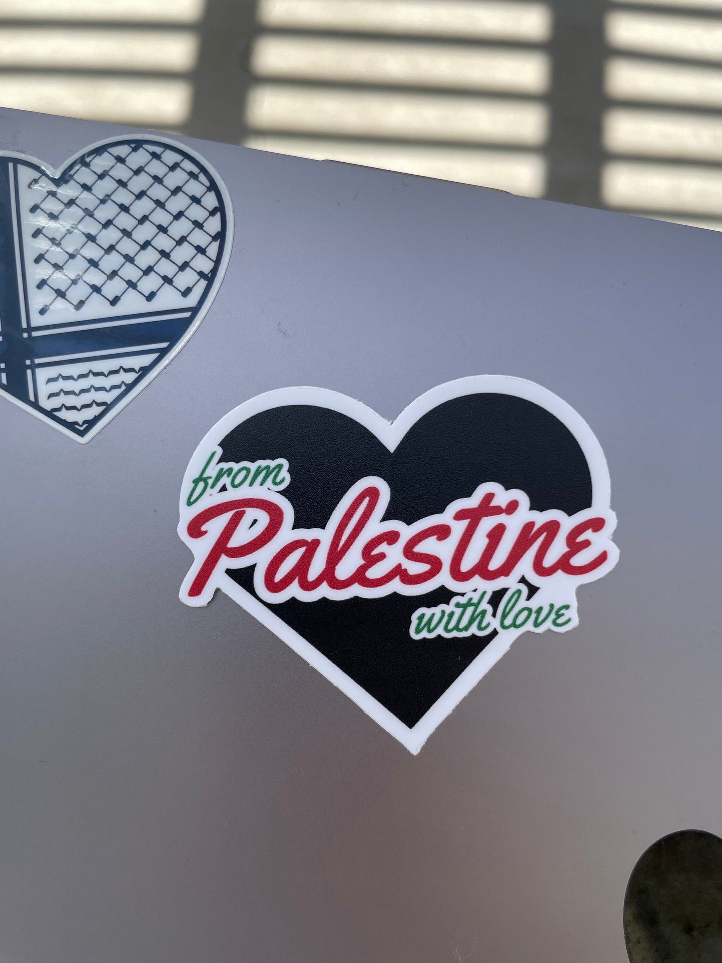 From Palestine with love sticker, for laptop, journal, vinyl sticker, phone case sticker, water bottle sticker, planner sticker