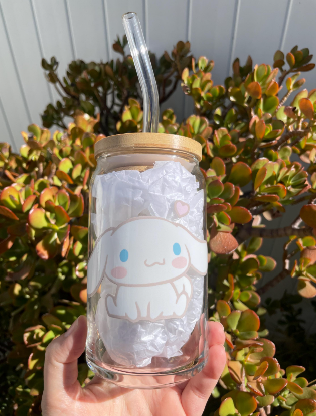 Cinnamoroll aesthetic glass cup
