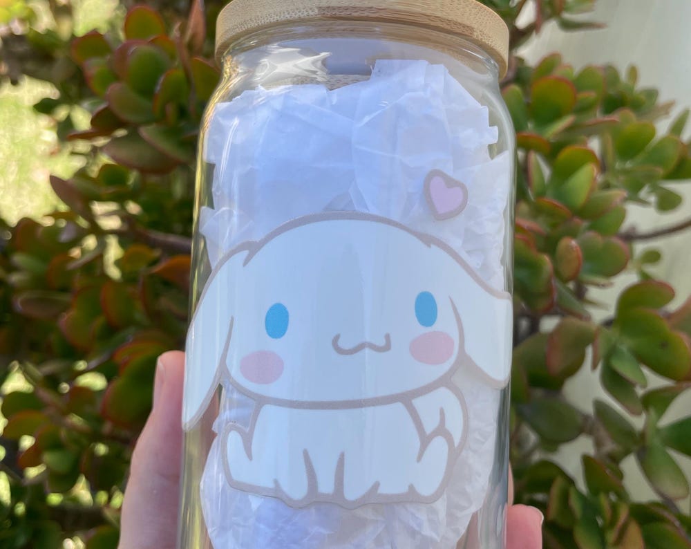 Cinnamoroll aesthetic glass cup